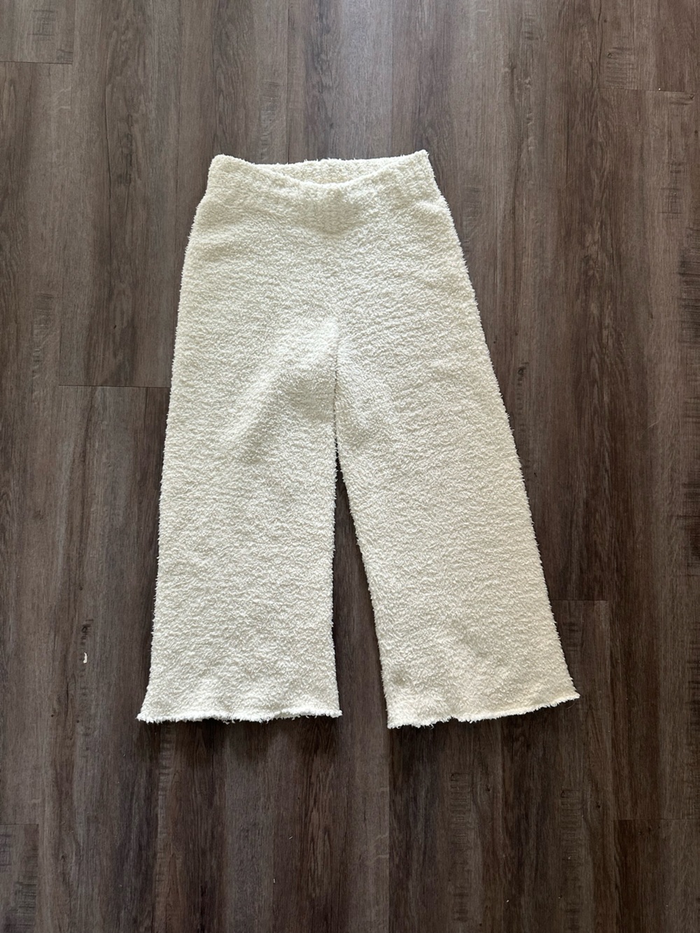 Skims Cozy Knit White Pants - Color Bone